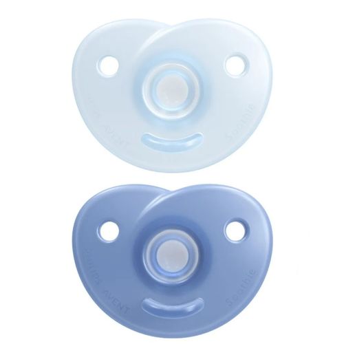 Kit 2 Chupetas Soothie 100% Silicone 0m+ Azul - Avent