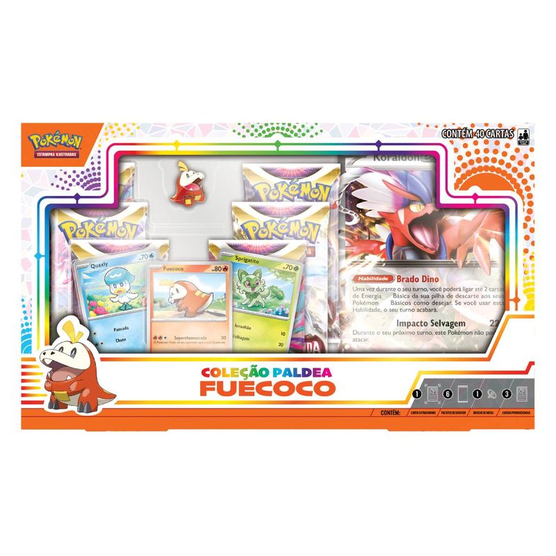 Box Pokémon Coleção Paldea Fueooco - Copag
