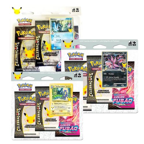 Cartas Pokémon Blister Triplo Com 15 Uni. Celebrações Copag