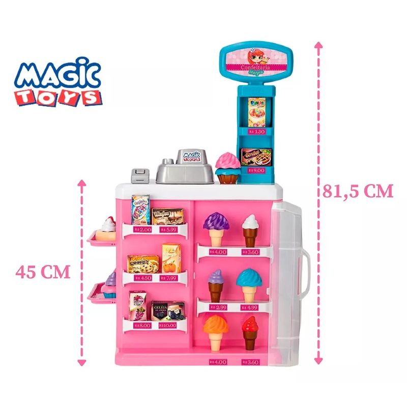 Brinquedo Kit Confeiteira CupCakes Sorvetinho e Bolo Infantil Menina Magic  Toys - Rosa