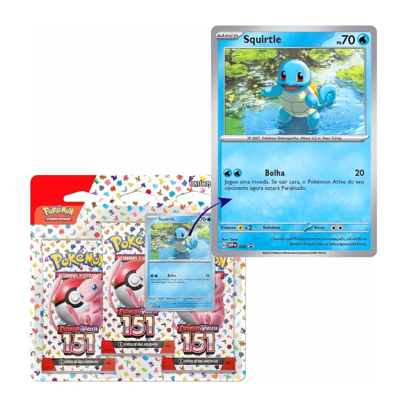 Cartas Pokémon GO Squirtle Blister Triplo Com 19 Cartinhas - Copag