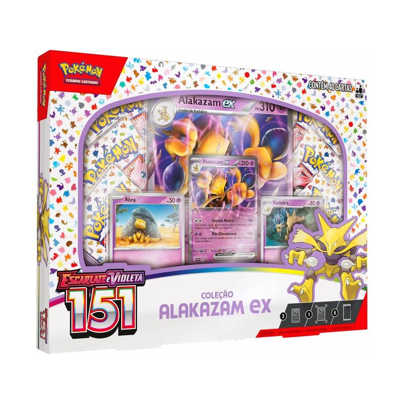 Box Pokémon Coleção Especial Escarlate e Violeta 151 Alakazam EX Copag -  Pokemon - #
