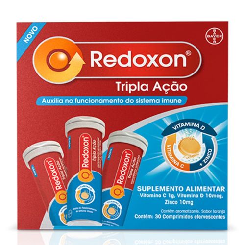 Vitamina C D e Zinco Tripla Ação C/30 Efervescentes Redoxon