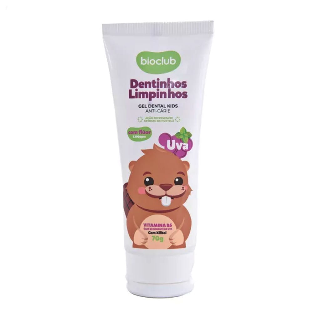 Pasta de Dente Infantil Com Flúor Creme Dental Uva - Bioclub