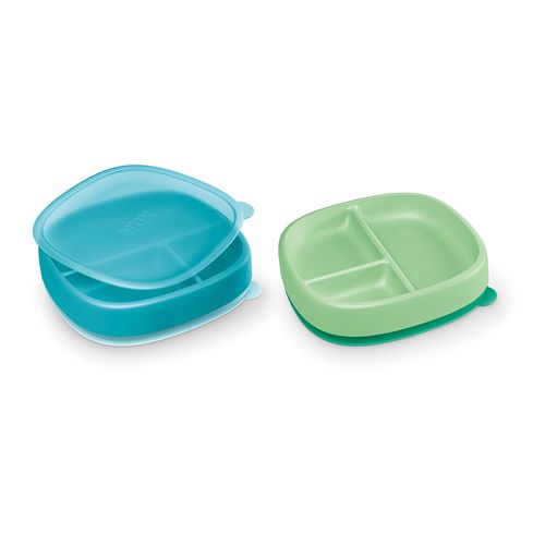 Kit 2 Pratos Infantil Com Divisória Tampa e Ventosa  - Nuk