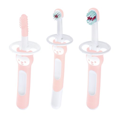 Kit com 3 Escovas de Dente para Bebê Brushes Rosa - MAM