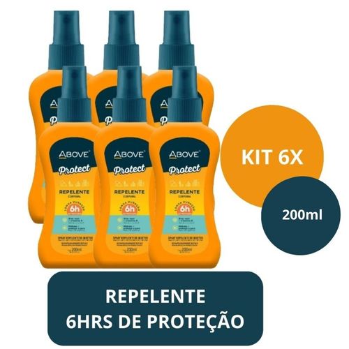 Kit 6 Repelente Spray 6h Proteção Contra Insetos 200ml Above