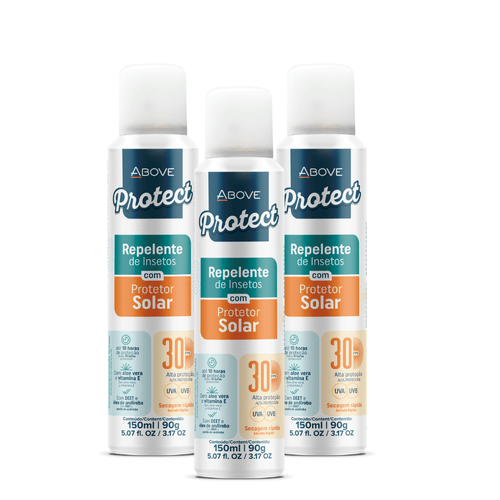 Kit 3 Repelentes Spray Com Proteção Solar FPS30 150ml Above
