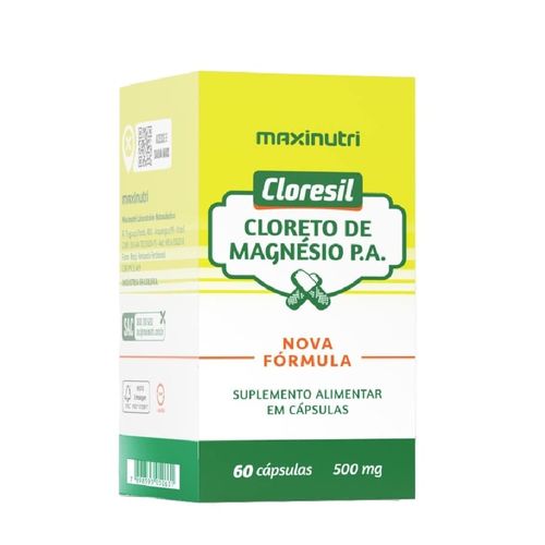 Cloreto de Magnésio Puro 500mg Cloresil 60 Caps Maxinutri