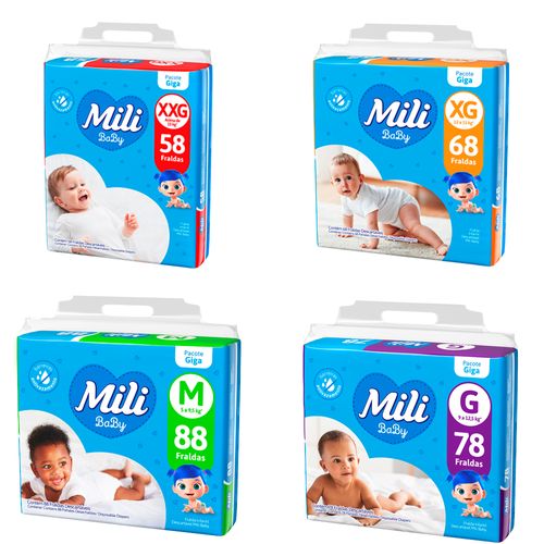 Fraldas Descartáveis Bebê Toque Suave Giga M ao XXG Mili