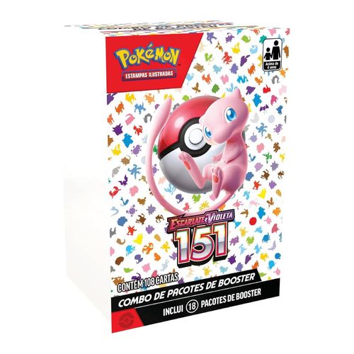 Cartas Pokémon Box 18 Boosters Escarlate e Violeta 151 Copag