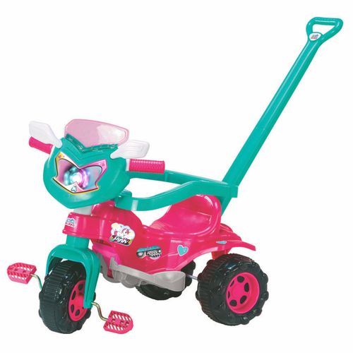 Triciclo Infantil c/Empurrador Tico-Tico Uni Rosa Magic Toys