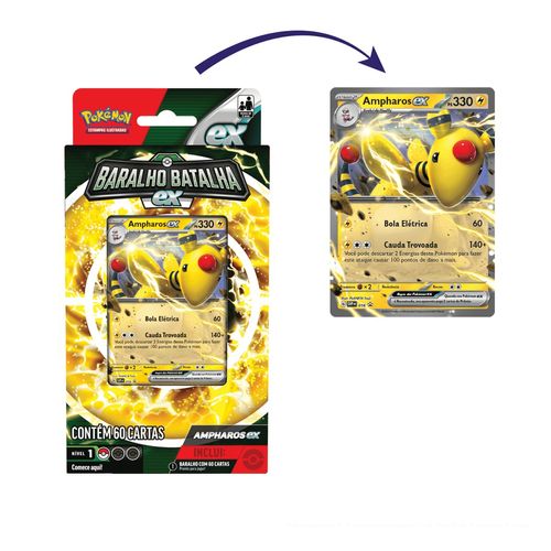 Cartas Pokémon Baralho de Batalha 60 Cartas Ampharos - Copag
