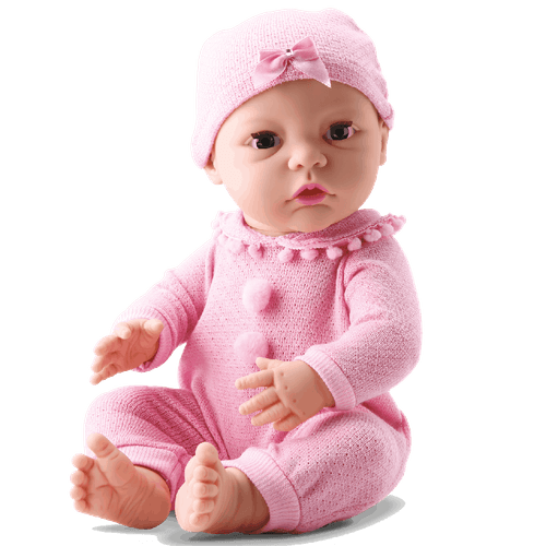 Boneca Bebê Newborn Little Faz Xixi Macacão Rosa - Divertoys