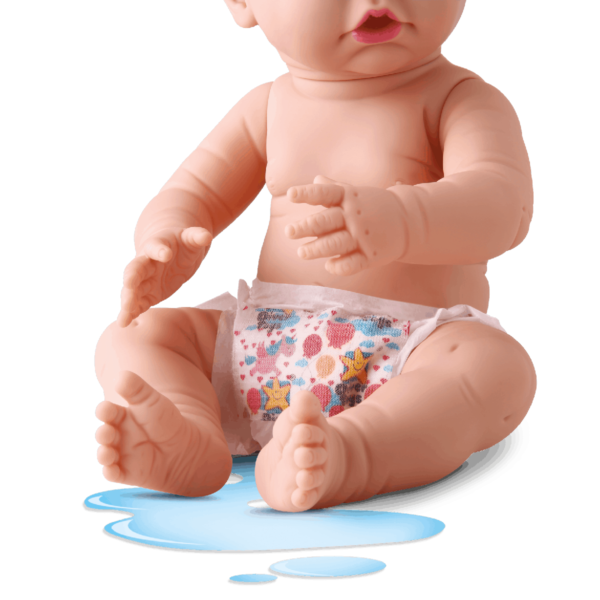 Boneca Bebê Newborn Little Faz Xixi Macacão Rosa - Divertoys