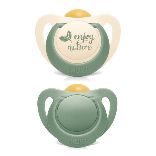 Kit 2 Chupetas For Nature Latex 6m+ Verde  - NUK