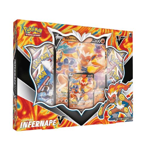 Caixa Box Cards Pokémon GO Infernap V Com 38 Cartas Copag