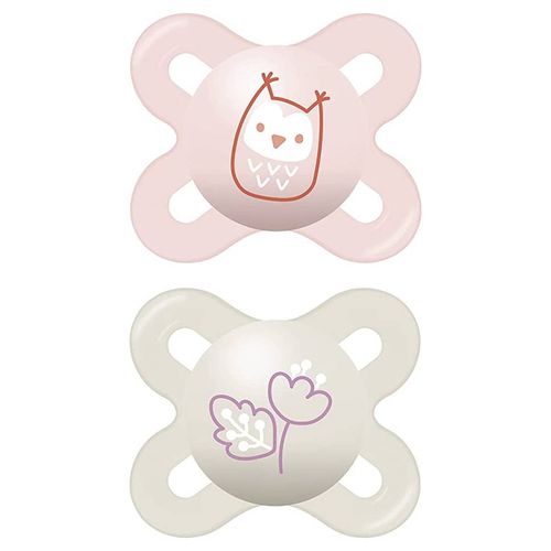Kit 2 Chupetas Original Start Bico de Silicone 0m+ Rosa MAM