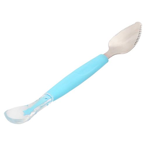 Colher Para Bebê 2 em 1 Multifuncional 6m+ Azul - Buba