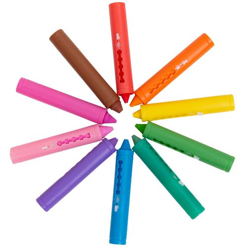 Giz de Cera Risque e Apague Banho Divertido C/10 Cores Buba
