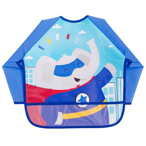 Babador Avental Impermeável C/ Bolso e Manga Superhero Buba
