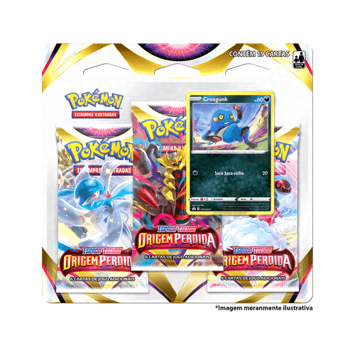 Cartas Pokémon Triple Pack Espada Escudo 11 Croagunk - Copag