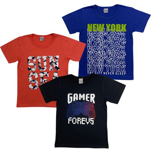 Kit 3 Camisetas Roupa Infantil Menino