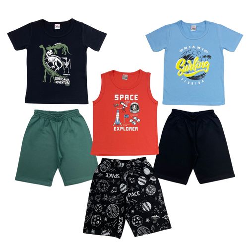 Kit 3 Conjuntos de Roupa Infantil de Menino - 6 peças