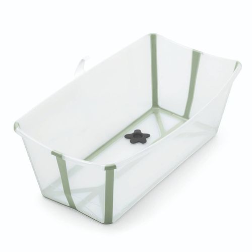 Banheira Para Bebê Dobrável com Plug Térmico Verde Stokke