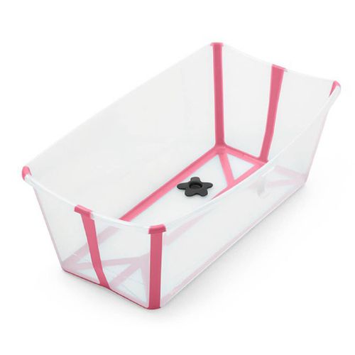 Banheira Para Bebê Dobrável Com Plug Térmico Rosa Stokke