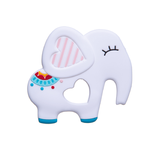 Mordedor Para Bebê de Silicone Elefante Branco - Giro Baby