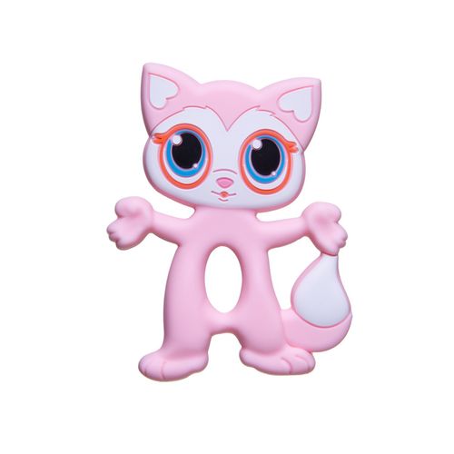Mordedor Para Bebê de Silicone Gata Rosa Giro Baby