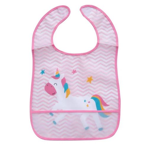 Babador Impermeável Com Bolso Unicórnio Listrado - Giro Baby