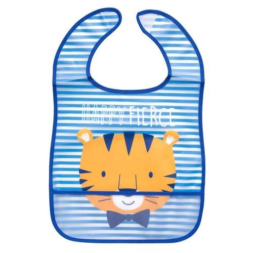 Babador Impermeável Com Bolso Tigre Listrado - Giro Baby