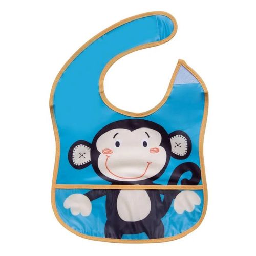 Babador Impermeável Com Bolso Amigo Macaco - Giro Baby