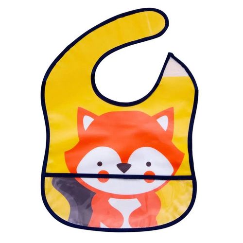 Babador Impermeável Com Bolso Amiga Raposa - Giro Baby