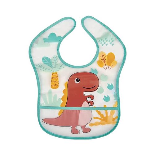 Babador Para Bebê Impermeável Com Bolso Dino Verde – Buba