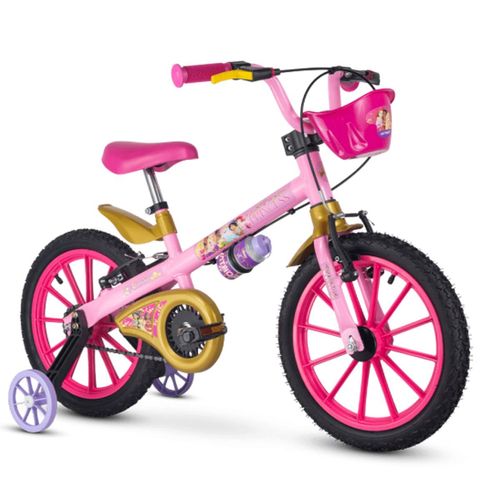 Bicicleta Infantil Aro 16 Com Rodinha Princesas Nathor