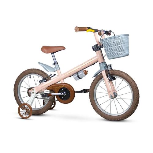 Bicicleta Infantil Aro 16 Com Rodinhas Antonella Rosa Nathor