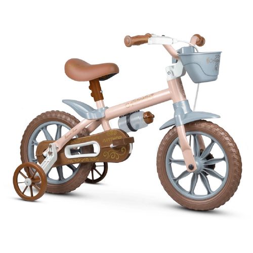 Bicicleta Infantil Aro 12 Com Rodinhas Antonella Rosa Nathor
