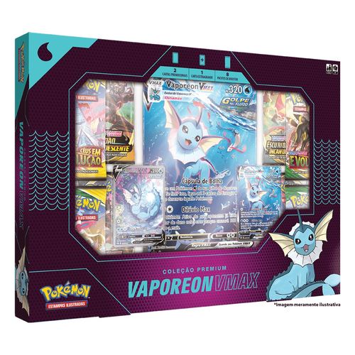 Cartas Pokemon Box Coleção Premium Vaporeon VMAX - Copag