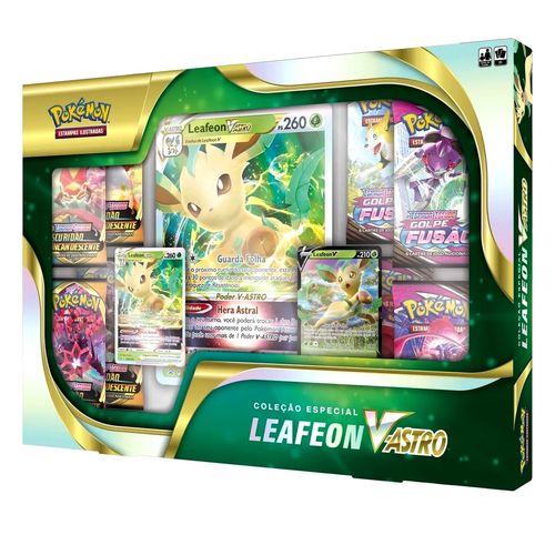 Cartas Pokemon Box Coleção Especial Leafeon V-Astro - Copag