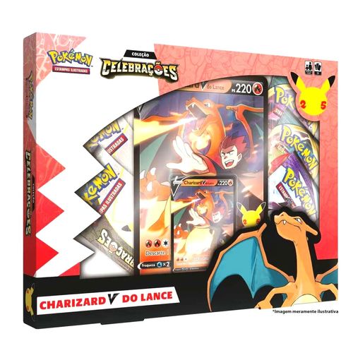 Box de Cartas Pokémon 25 Anos - Charizard V do Lance - Copag