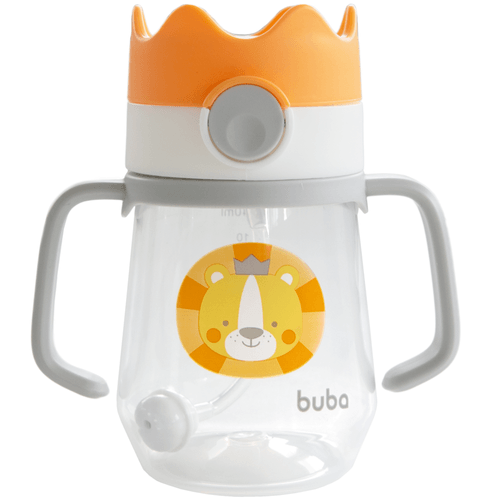 Copo De Treinamento Com Canudo e Alça 240ml 12m+ Leão - Buba