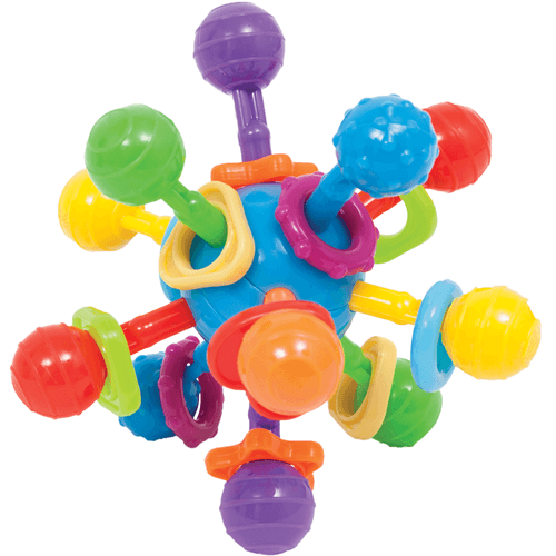 Chocalho e Mordedor Brinquedo para Bebê Atomic Ball 3m Buba