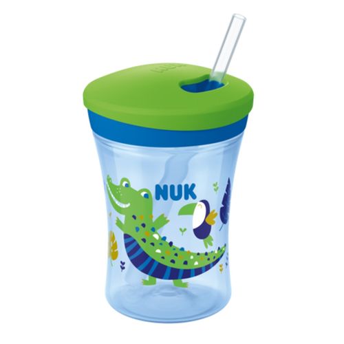 Copo com Canudo Infantil Action Evolution 230ml Azul NUK