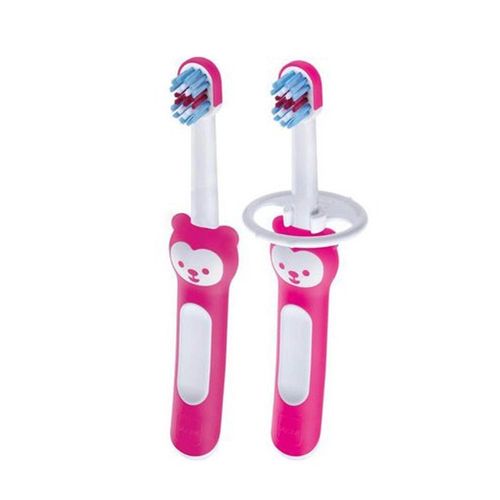 Kit 2 Escovas De Dentes Infantil Baby's Brush 6m+ Rosa MAM
