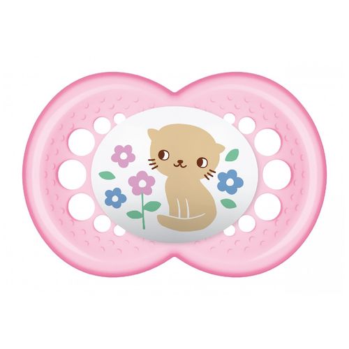 Chupeta Bico de Silicone Original Garden 6m+ Rosa MAM