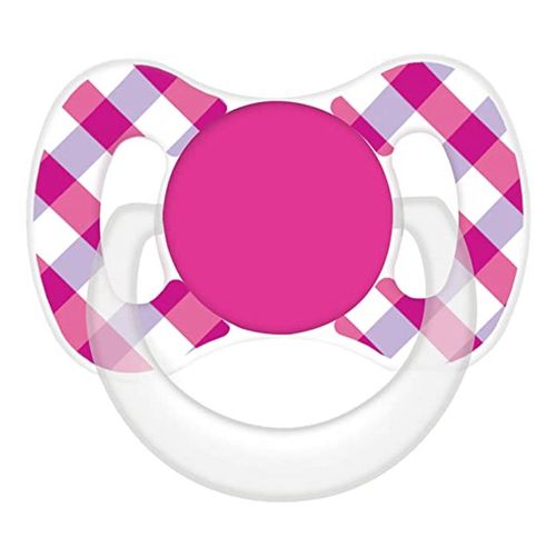 Chupeta Bico de Silicone Funny Xadrez 6m+ Rosa - Lillo