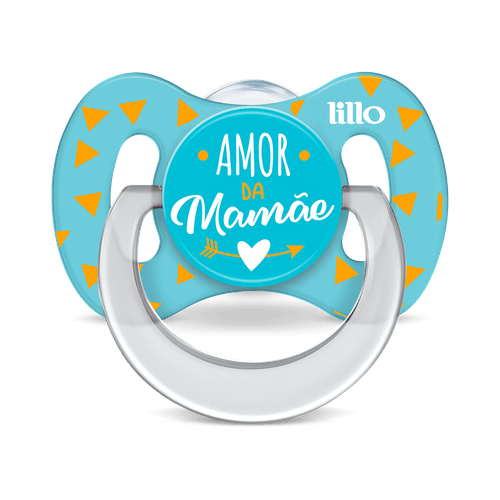 Chupeta Bico de Silicone Funny Amor 6m+ Azul - Lillo